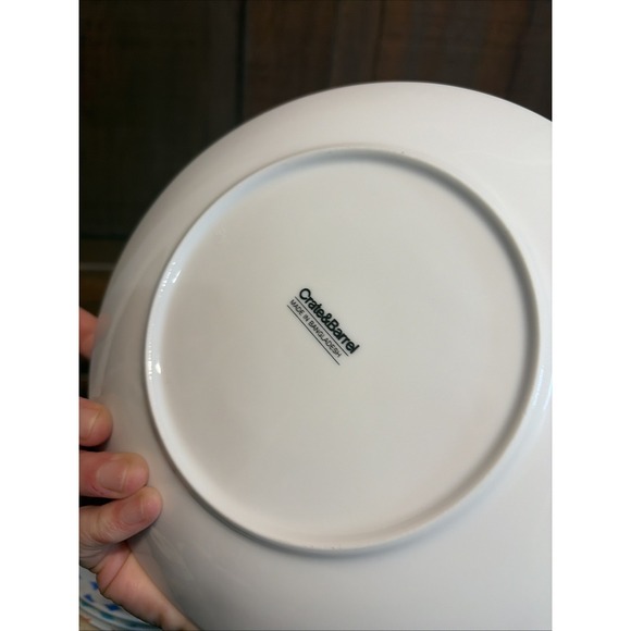 Crate and Barrel salad/dessert 4 plates Set TURQUOISE/LIME White diamond pattern - Picture 3 of 12